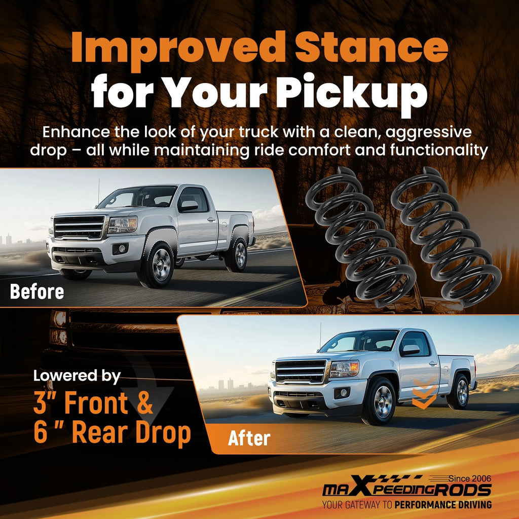 3" Front 6" Rear Lowering Kit for Chevy Silverado 1500 GMC Sierra (1999–2007)