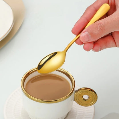 12 Stainless Steel Spoons for Coffee Soup Dessert Serving