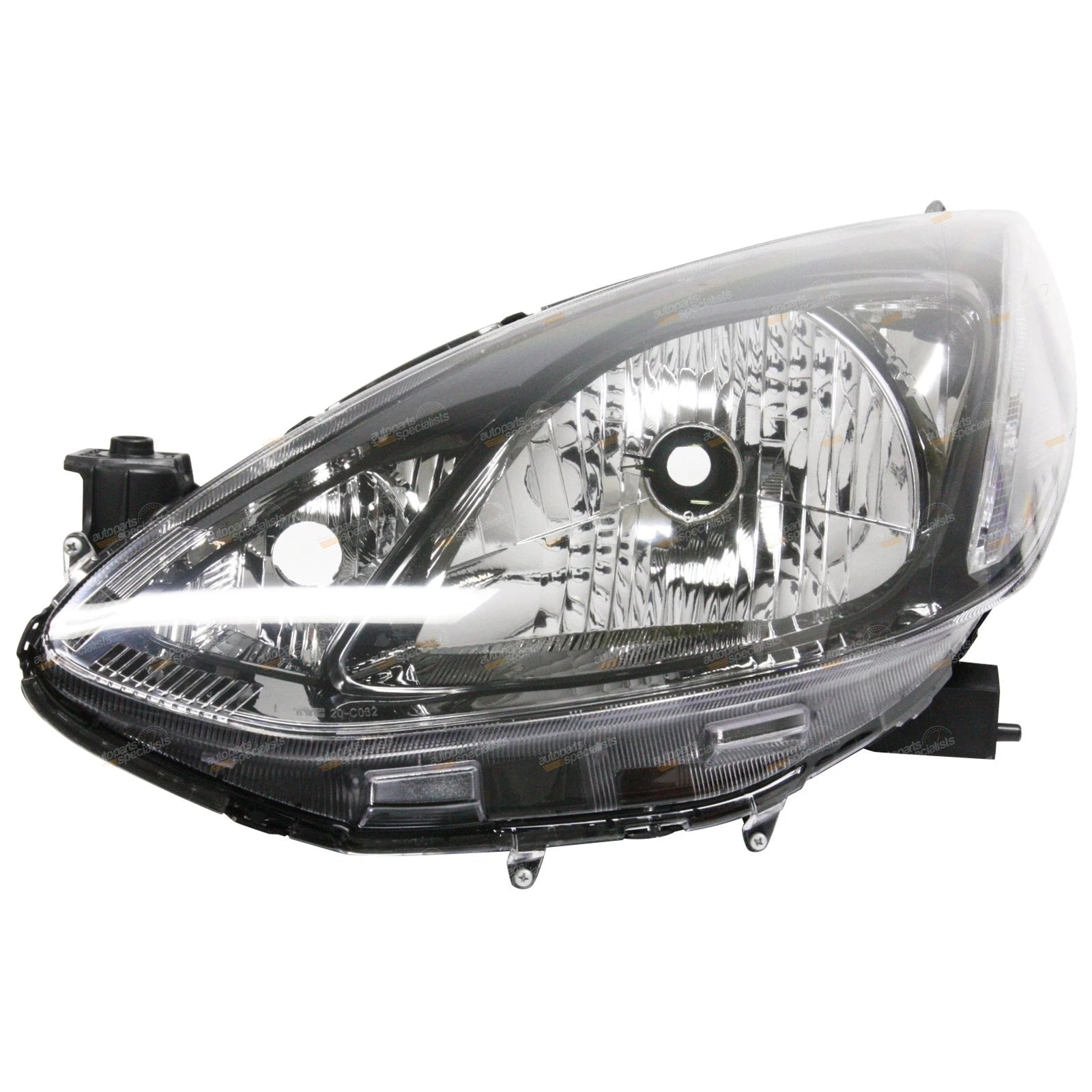 2X Black Headlights Pair for Mazda 2 DE Genki Maxx Neo (2007–2014)