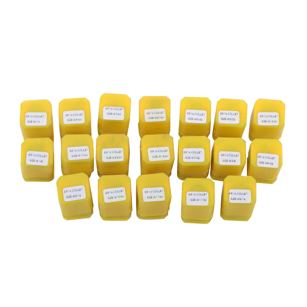 19-Piece ER16 Spring Collet Set for CNC Milling Lathe Tool