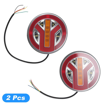 Rear Lights for 12-24V Vehicles (Brake Turn Signal, Plastic Red Yellow)