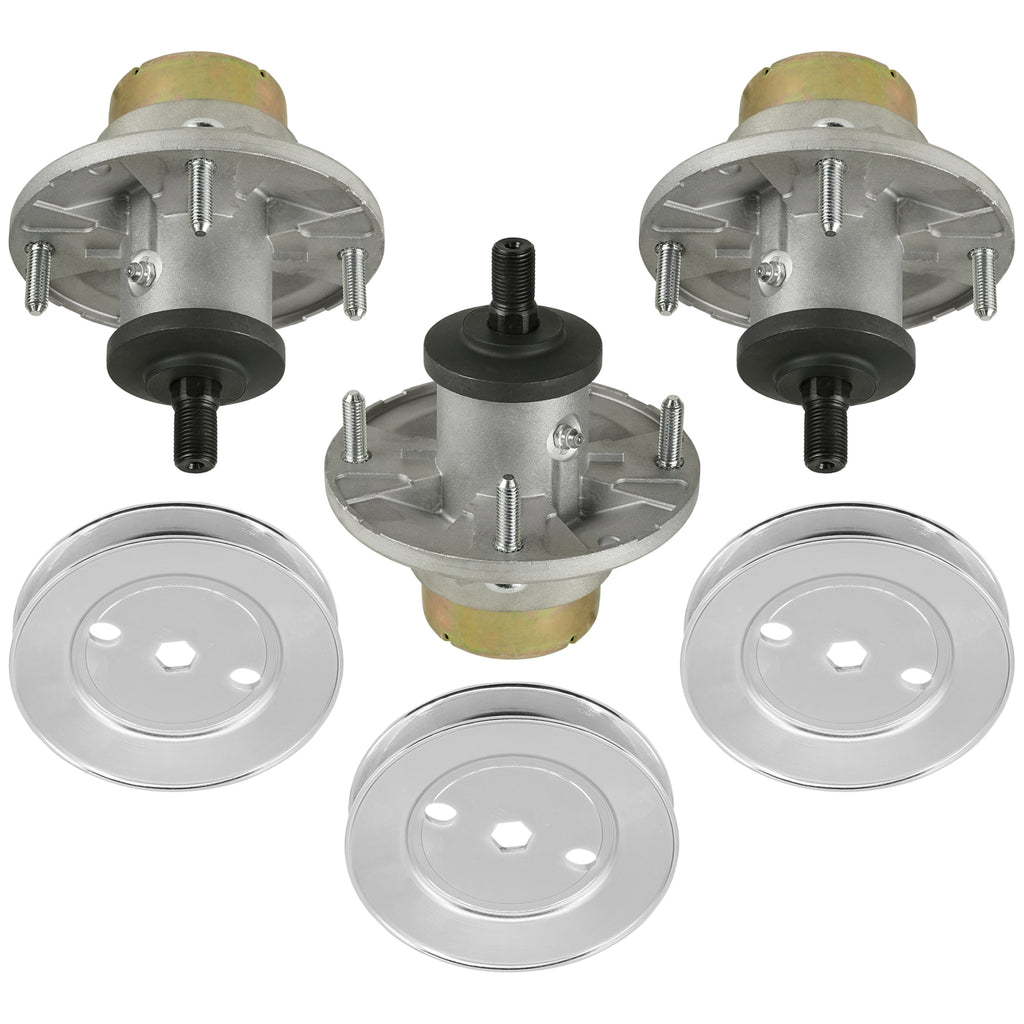 Mower Deck Spindle with Pulley Replacement for John Deere X380 X384 X390 (48")