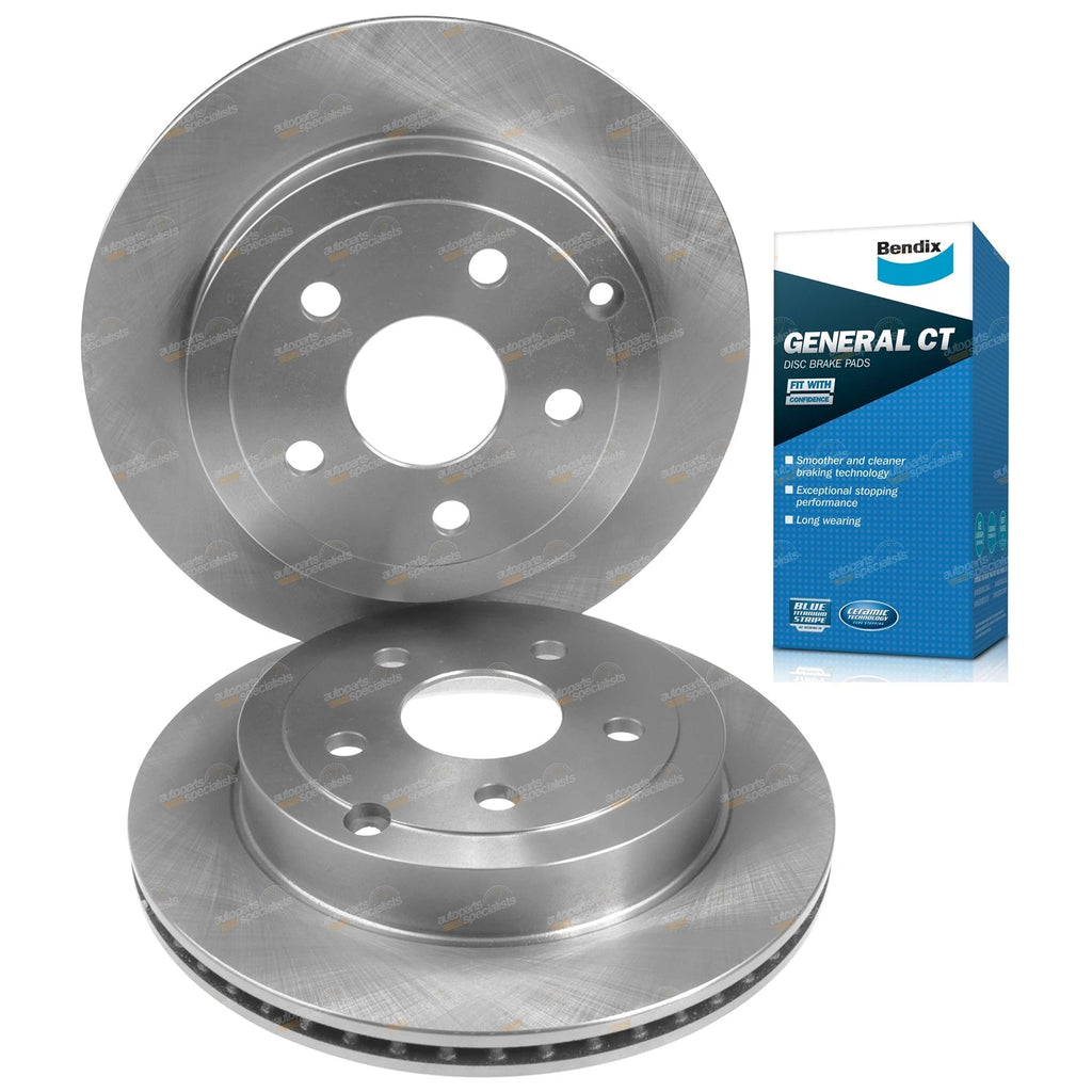 Rear Rotors & Bendix GCT Pad for Commodore Calais Caprice Berlina (2006–2017)
