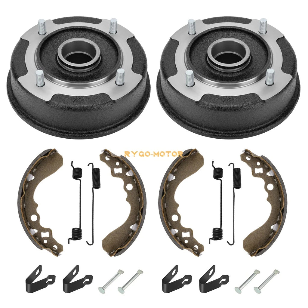 2X Front Brake Drum & Brake Shoes Kit W/Bolts for Kawasaki Mule 500 550 (1993–2006)