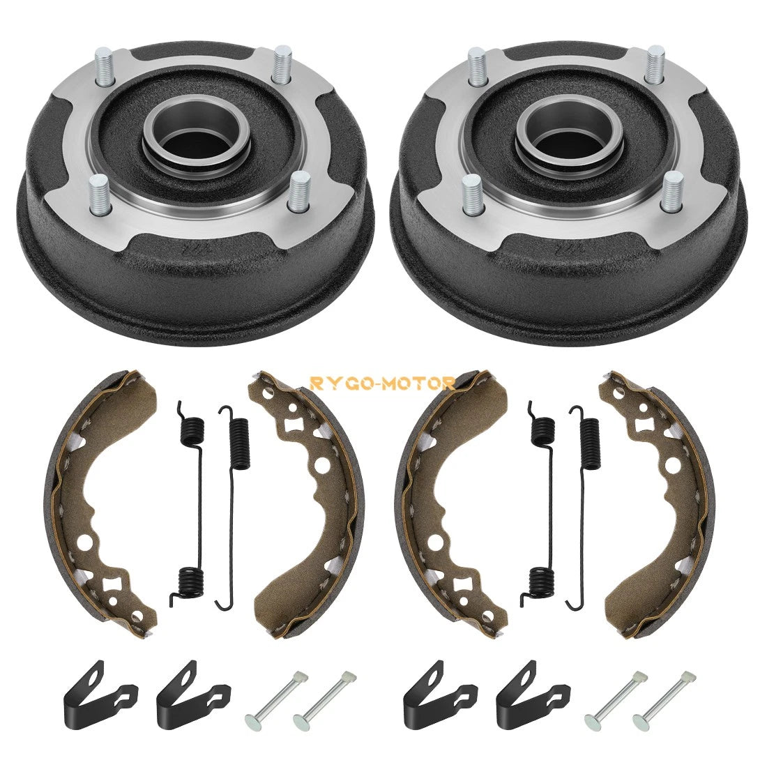 2X Front Brake Drum & Brake Shoes Kit W/Bolts for Kawasaki Mule 500 550 (1993–2006)