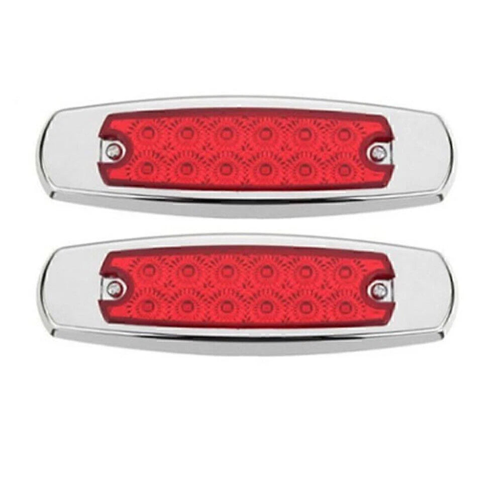 2X Red 12LED Sealed Side Marker Clearance Light for Trailer