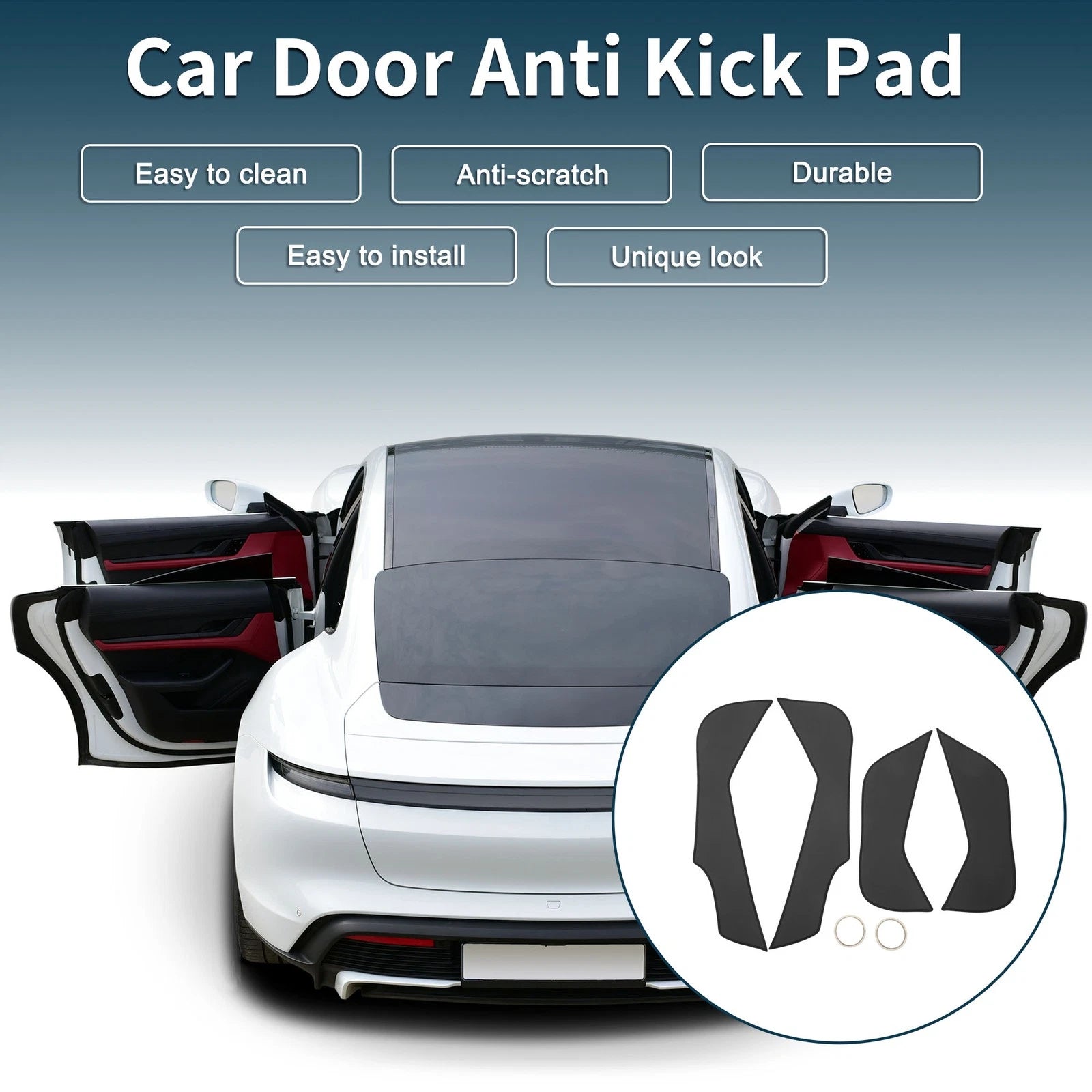 Car Door Anti Kick Pad Sticker Protector for Hyundai Santa Fe (2013–2018)