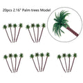 20pcs Coconut Palm Model Trees for Train Railroad Diorama Scenery