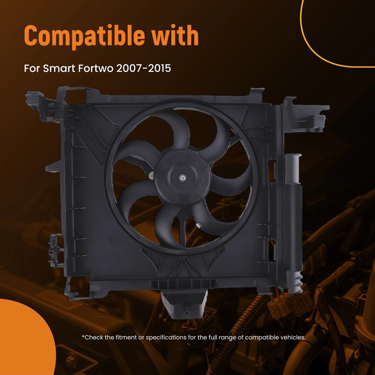 Radiator Cooling Fan Assembly for Smart Fortwo (2007–2015) 0002009323