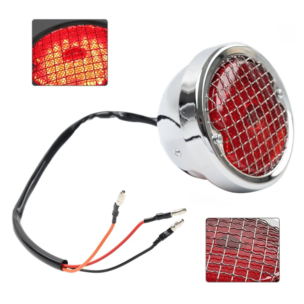 Tail Stop Light License Plate Lamp for Harley Bobber Chopper Cruiser (Chrome)