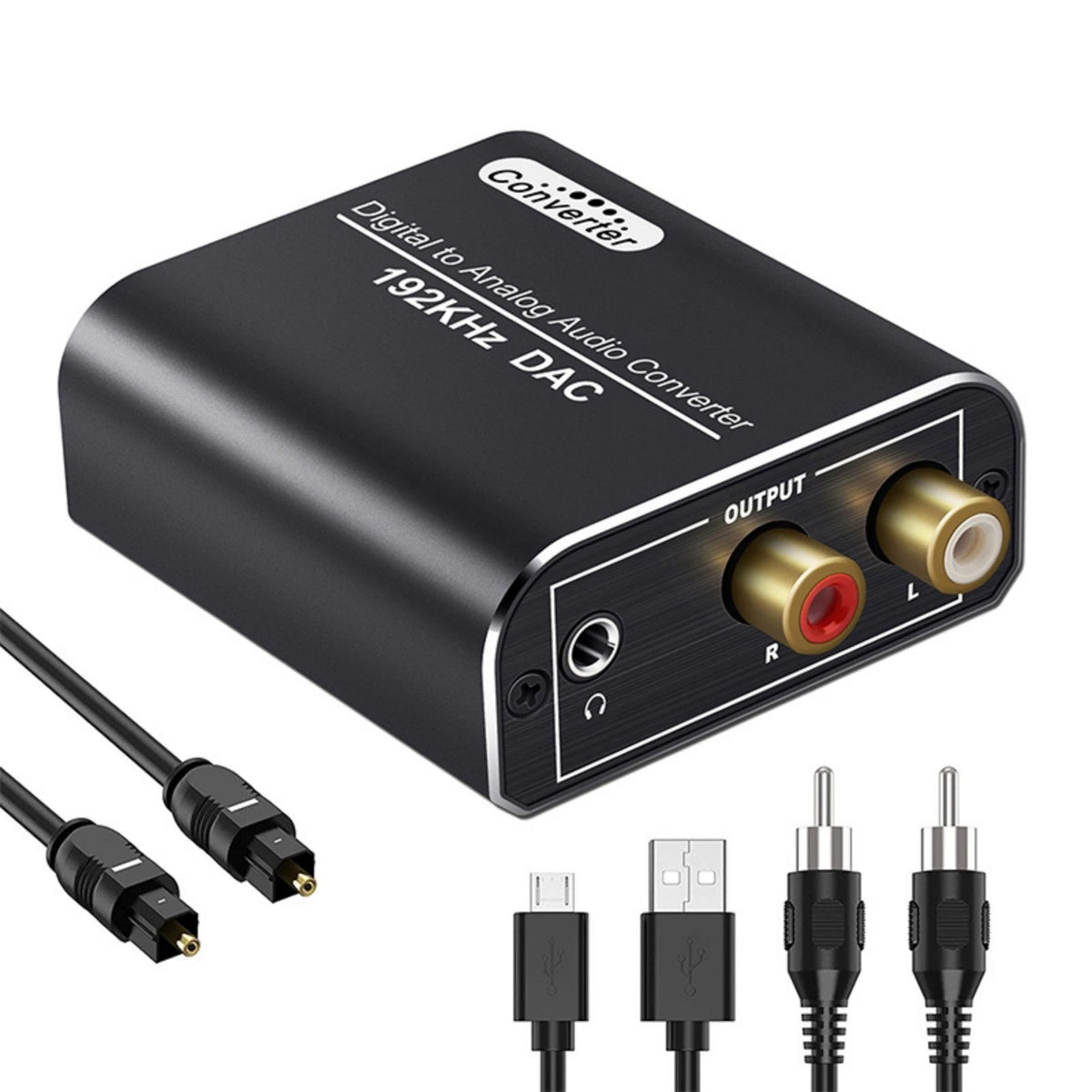 Digital Audio Converter SPDIF Optical to Analog RCA Plug & Play