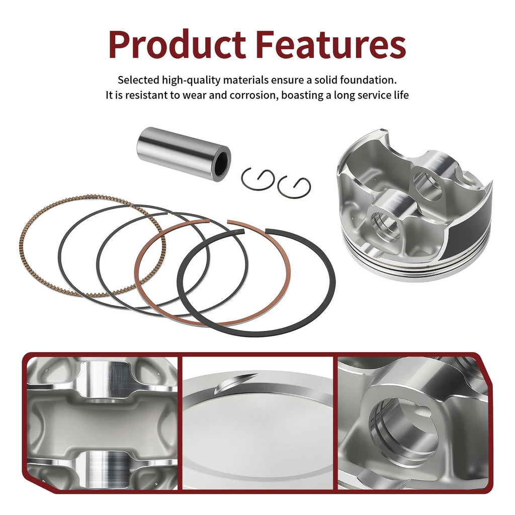 Top End Rebuild Kit 102mm STD Forged Piston for Yamaha Grizzly 700 (2007–2013)