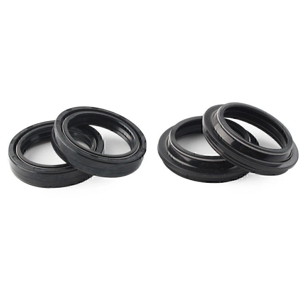 4pcs Motorcycle Front Fork Damper Shock Absorber Fork Dust Oil Seal Black