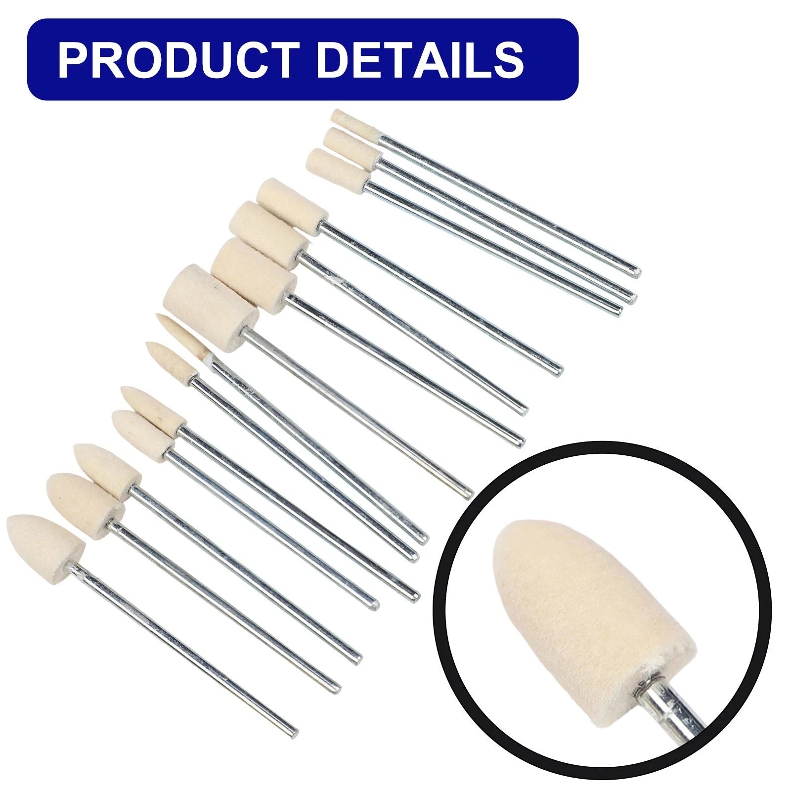 14-Piece Wool Grinding Head Set for Rotary Tools Polishing