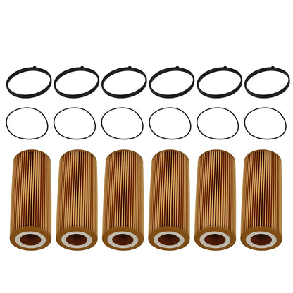 6PCS Oil Filter for Audi A4 A6 Q5 S4 S5 Porsche Cayenne (2005–2018) 06E115562C