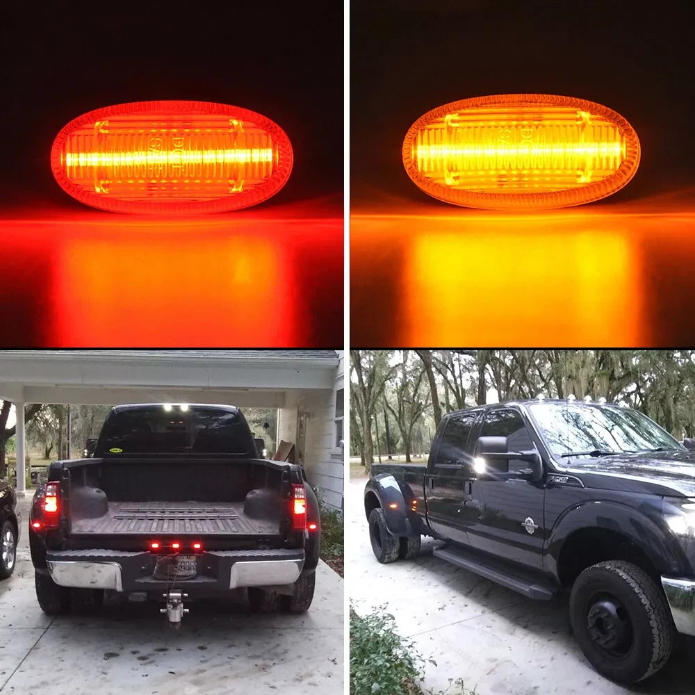 Set of 4 Clear LED Front & Rear Side Marker Lights for Ford F250 F350 (2011–2018)