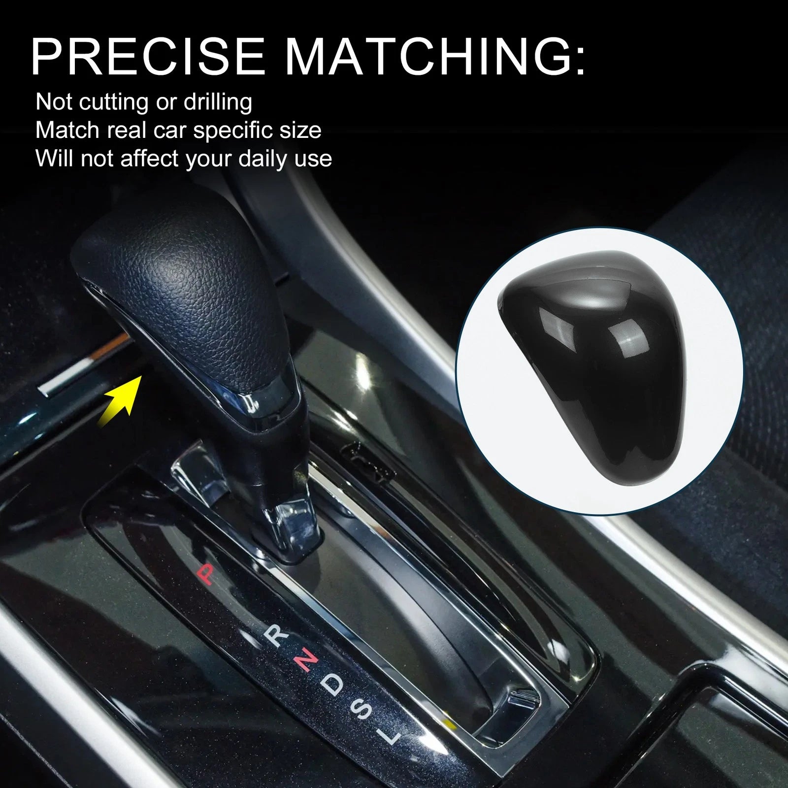 Gear Shift Knob Cover for Honda Accord 2013–2017 Black Console