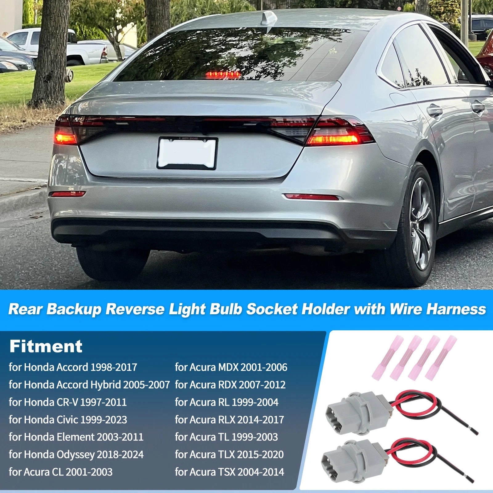Rear Backup Light Bulb Socket Holder Wire Harness for Honda (2000–2006)