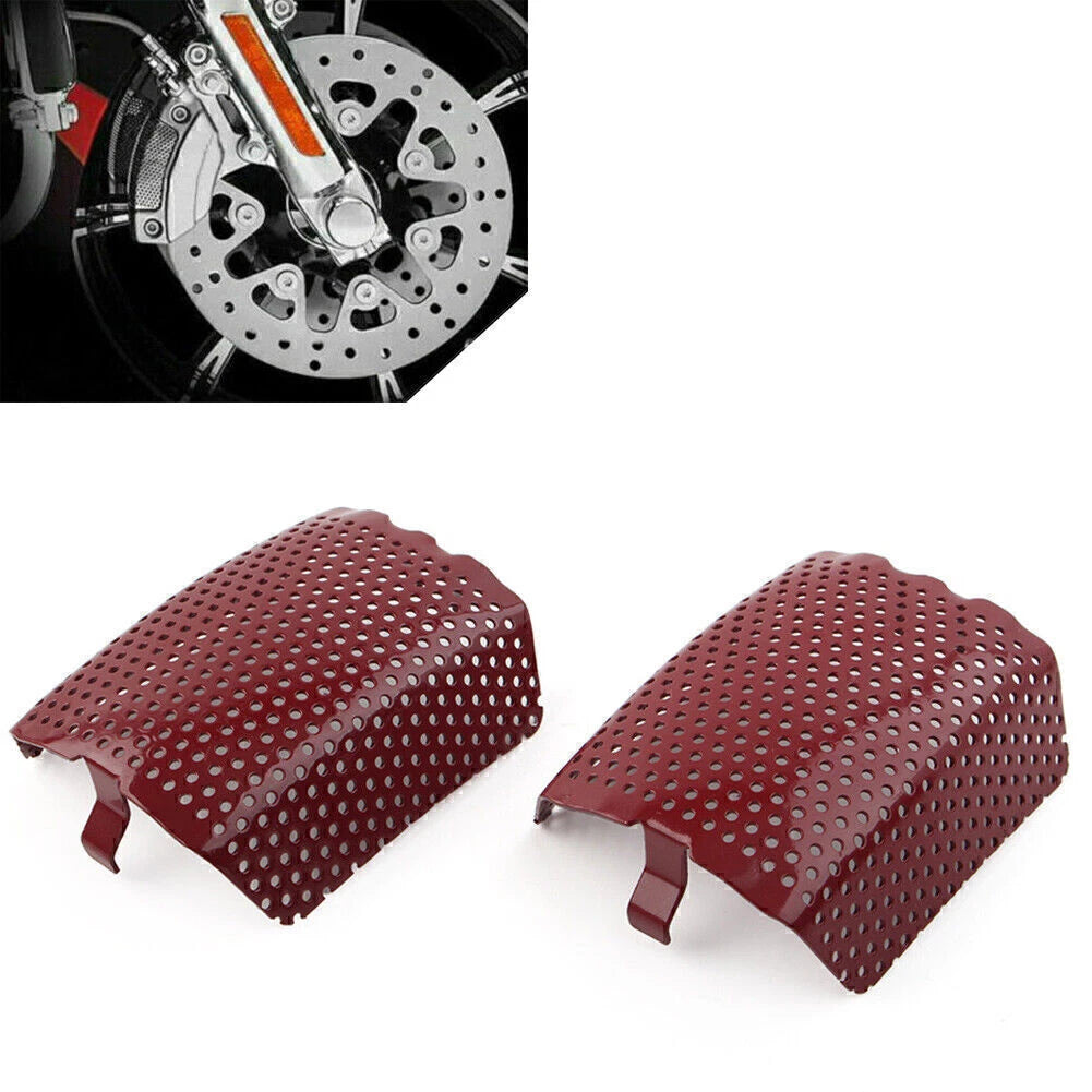 2Pcs Steel Front Caliper Screen Inserts for Harley V-Rod & Touring (2006–2019)
