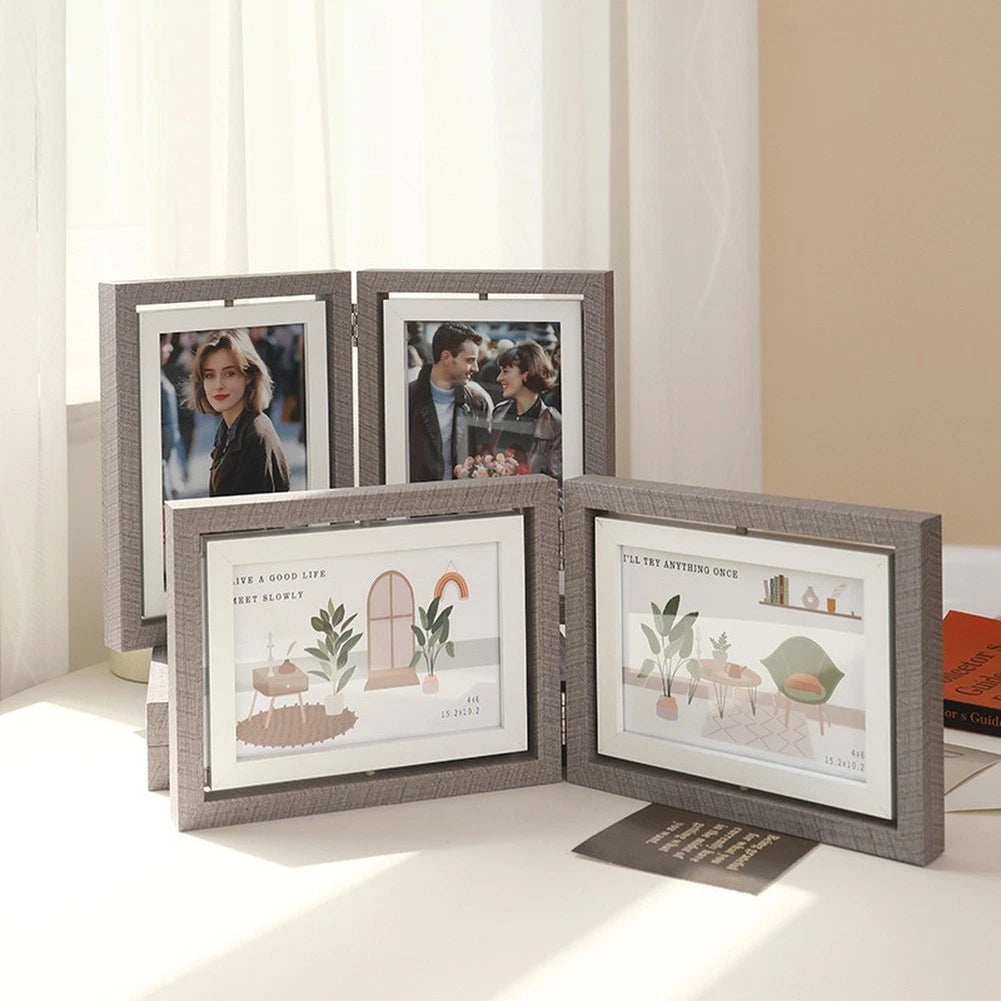 6 Inch Double Sided Floating Photo Frame for Tabletop