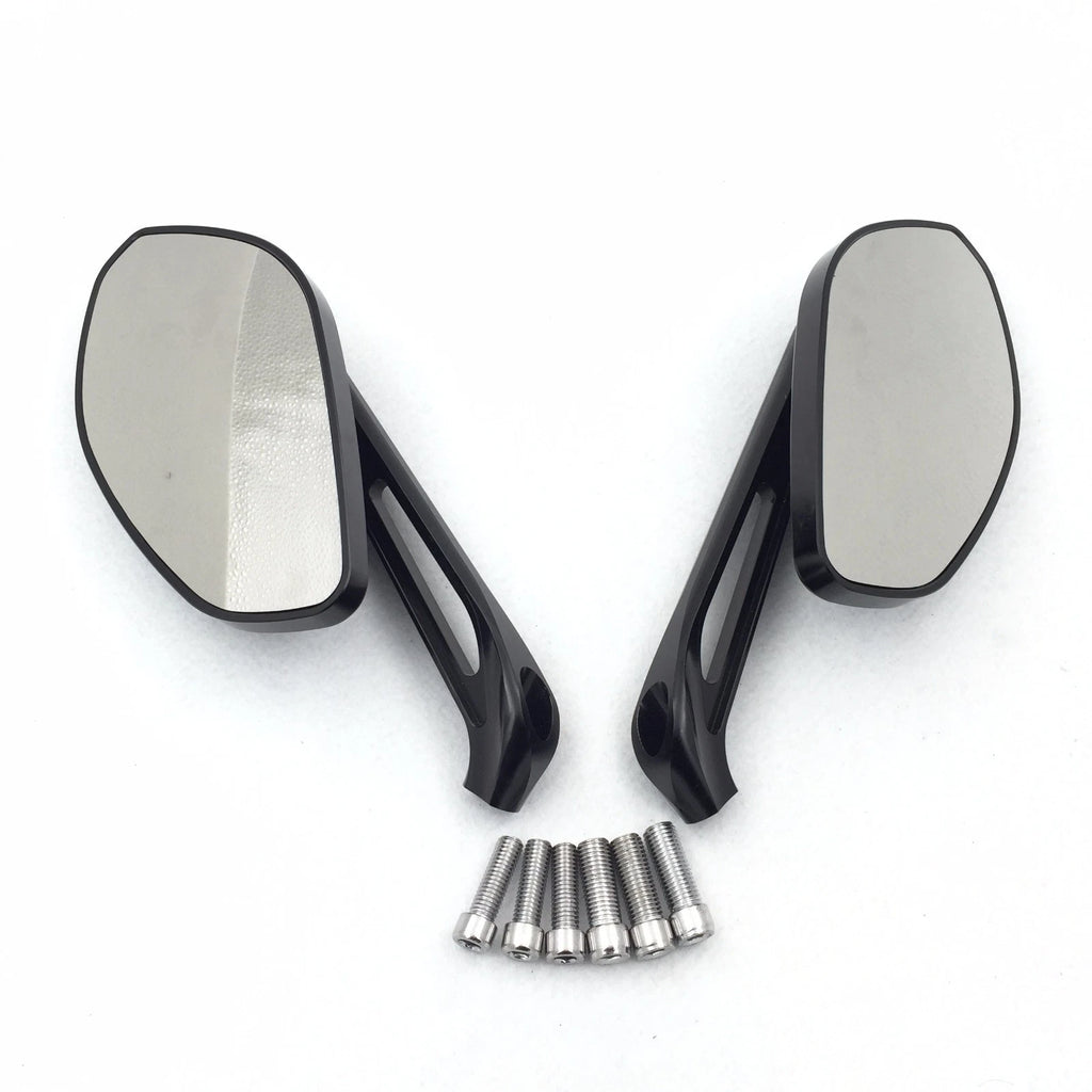 CNC Gridding Black Integrated Side Mirrors for
