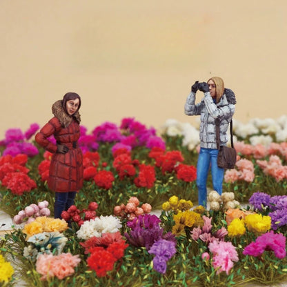 20Pcs Static Grass for Model Decoration (Rose Peony, Wildflowers)