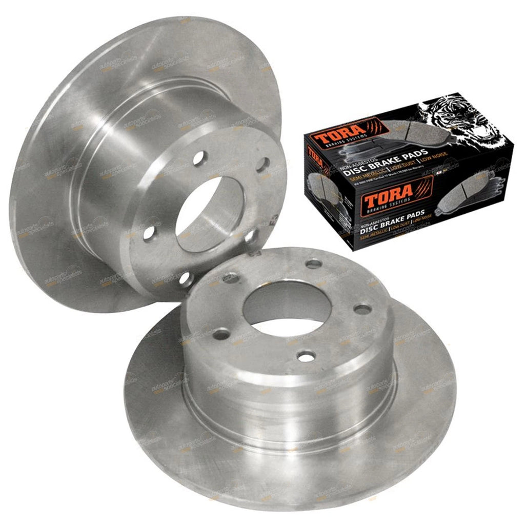 2 Rear Disc Rotors + Brake Pads for Commodore VR VS (1993–1997)