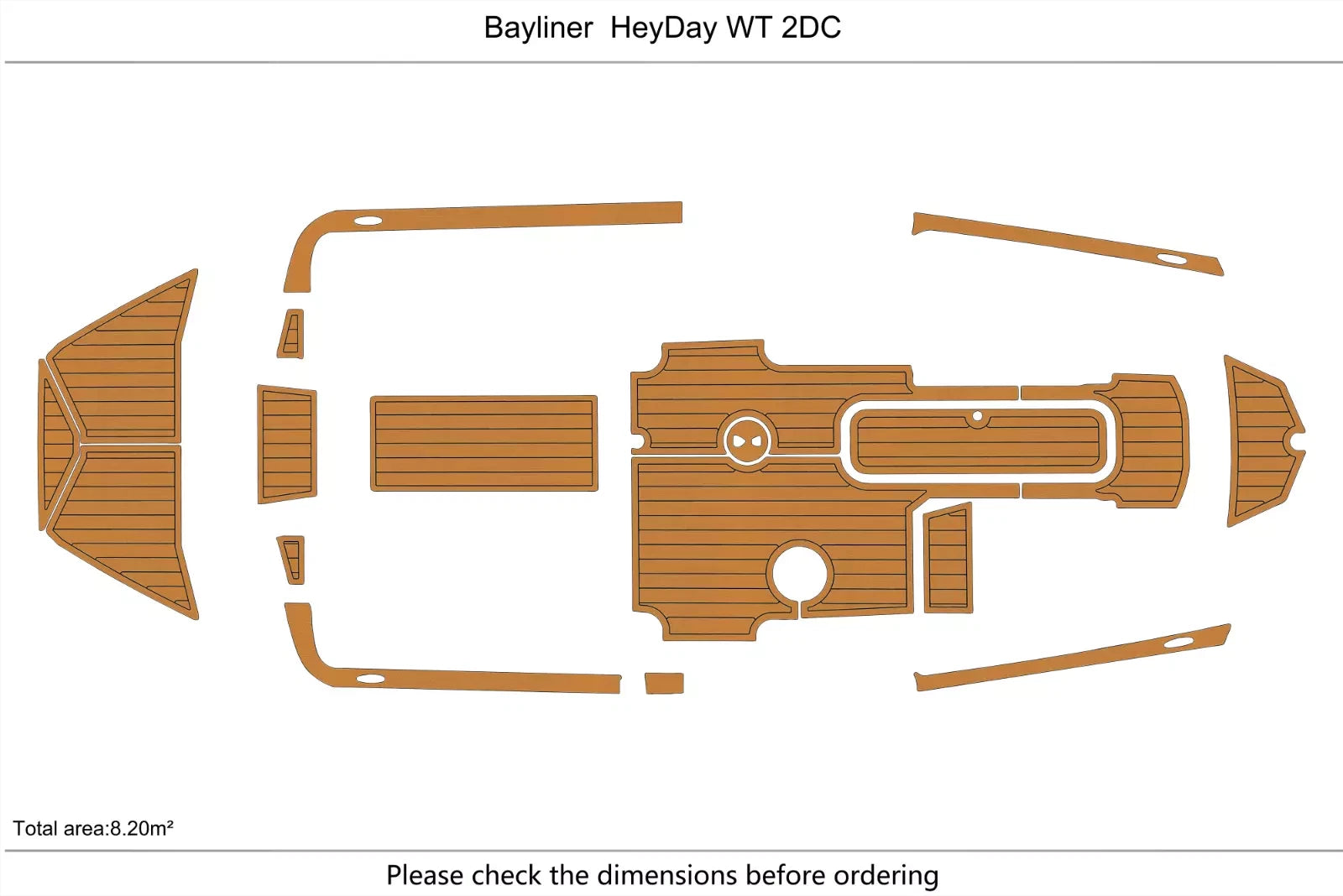 EVA Foam Teak Deck Flooring Mat for Bayliner HeyDay WT2DC (2020)