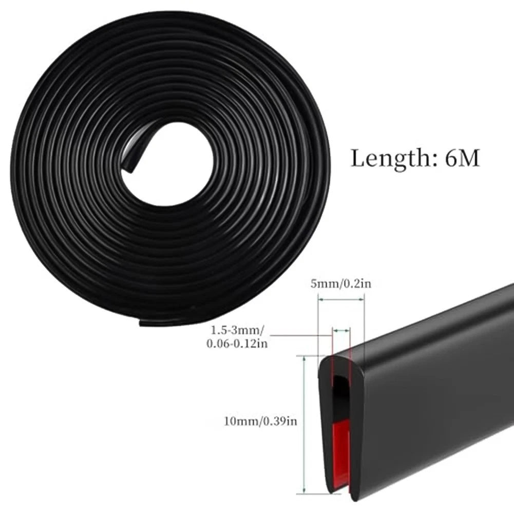 Rubber Sealing Strip 6M for Metal Doors (Weather Resistant, UV Proof)
