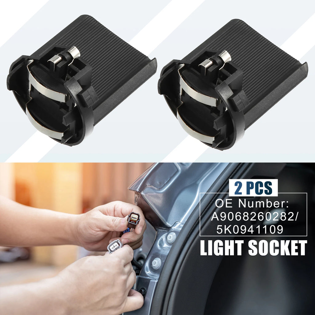 2X Headlight Bulb Socket Adapter 5K0941109C for VW Tiguan (2012–2016)