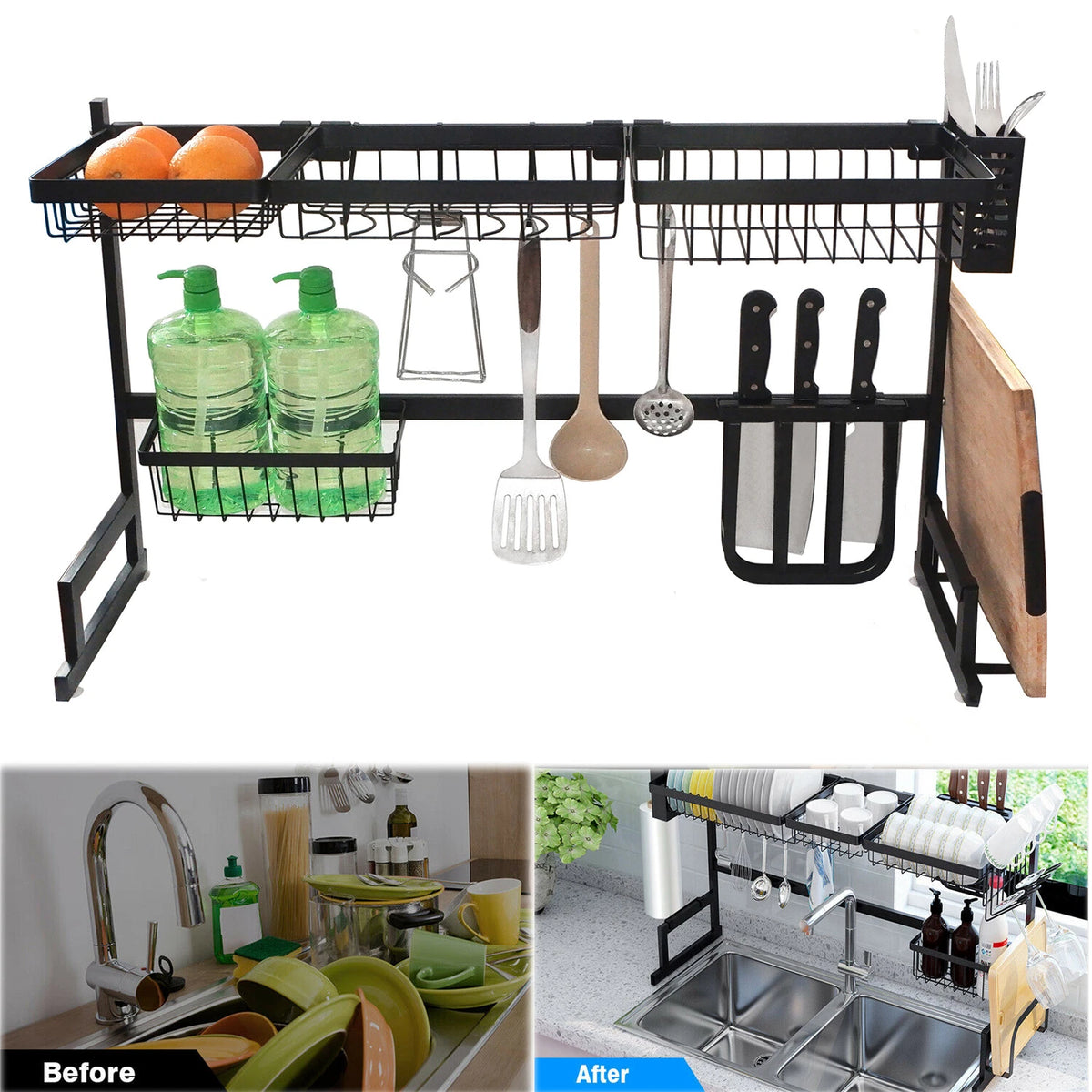 Over The Sink Dish Drying Rack for Kitchen (85CM)