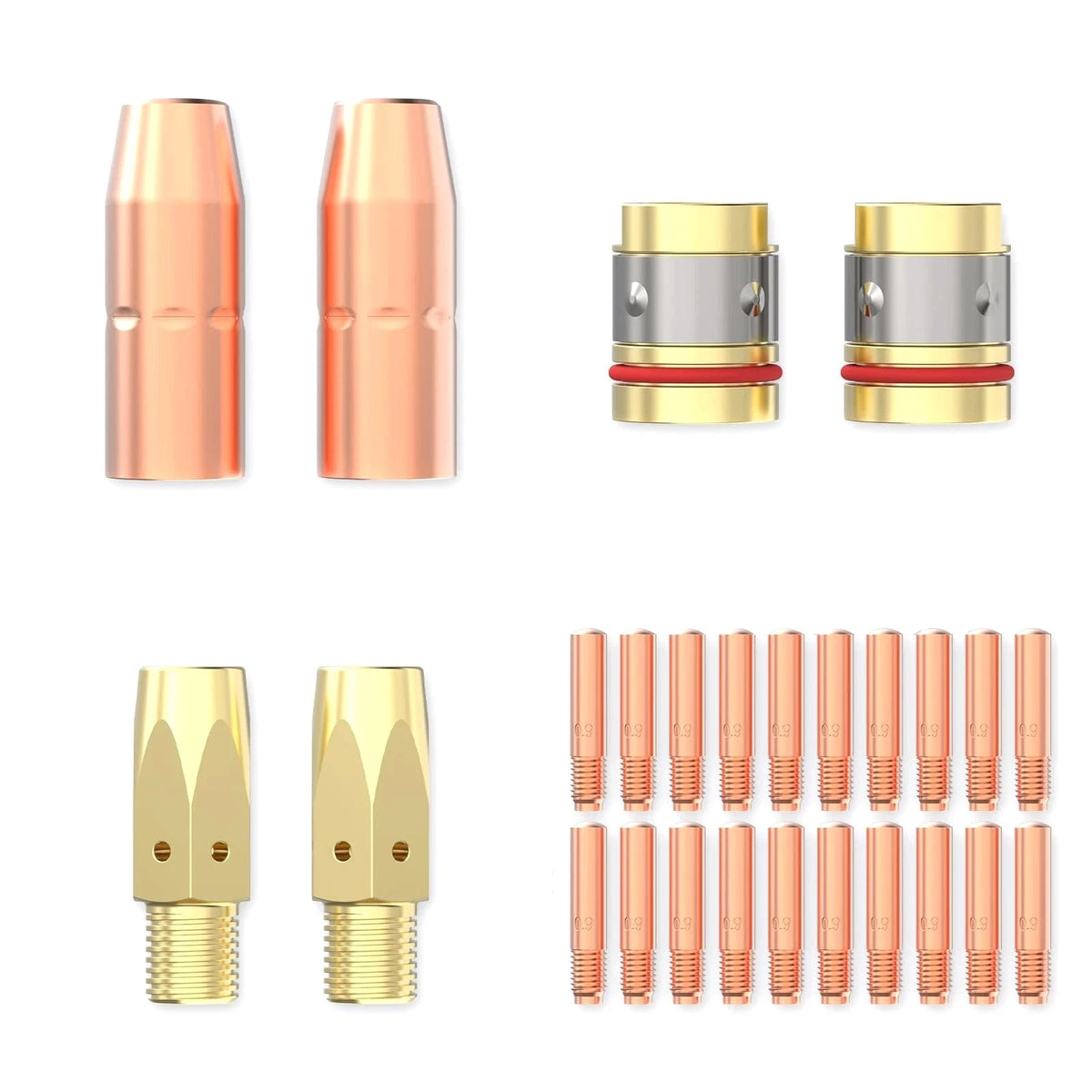 26PCS MIG Welding Torch Kit 0.9mm Tip Nozzle Diffuser for Miller M-25/M-40