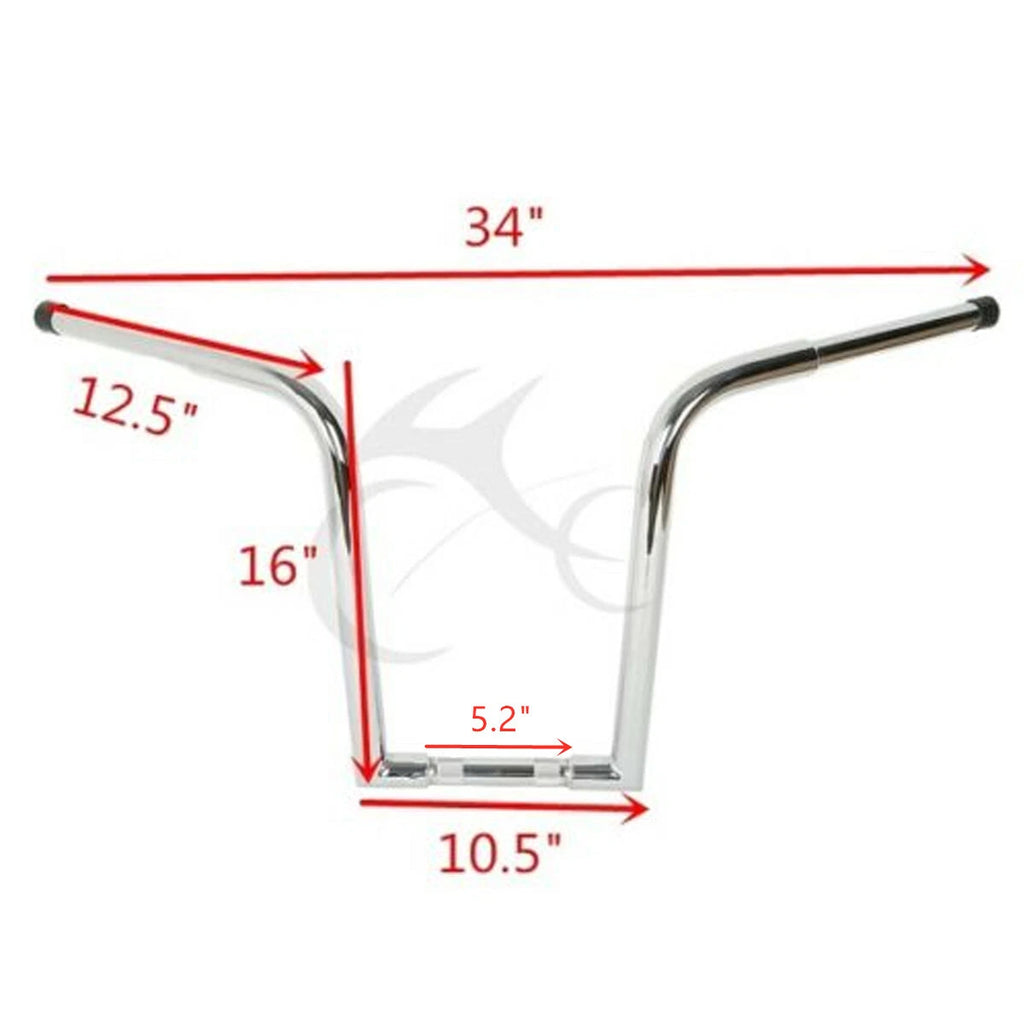 Chrome 16" Rise Ape Hanger Handlebar for Harley Sportster (Custom)
