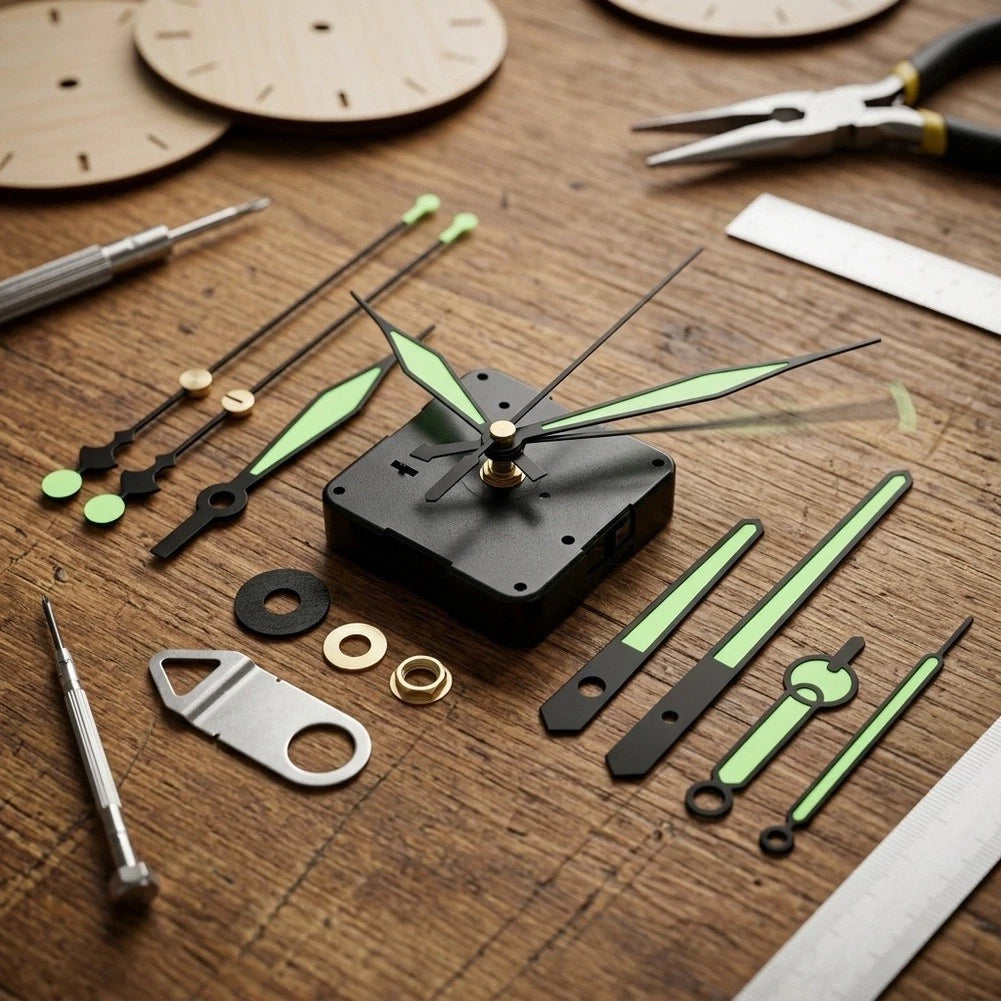 Quartz Clock Movement Kit with Luminous Hands for Replacement Projects