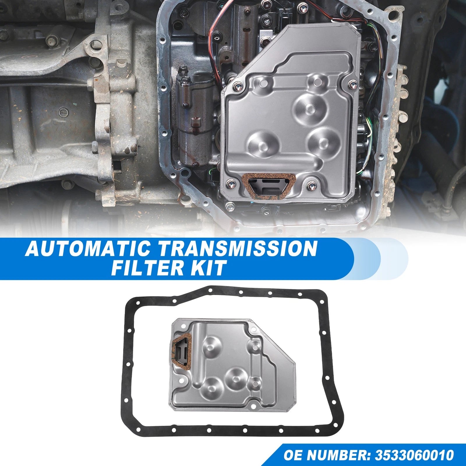 Transmission Filter Oil Pan Gasket Kit Replacement for Toyota A440F (1990–2007)