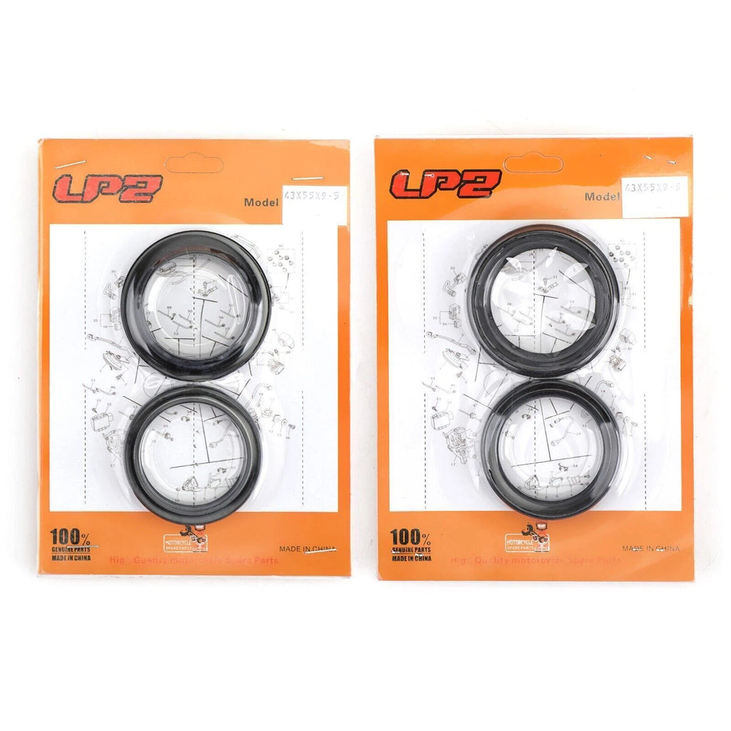Fork Oil Dust Seal Kit for Kawasaki KX125 KX250 KX500 ZR1100 ZRX1100 ZRX1200 (T9)