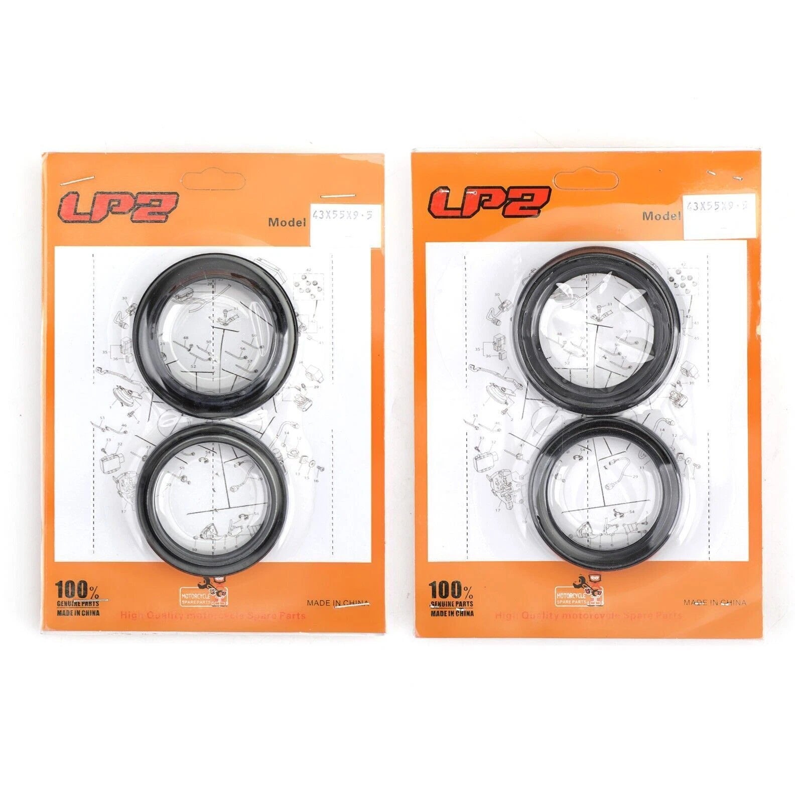 Fork Oil Dust Seal Kit for Kawasaki KX125 KX250 KX500 ZR1100 ZRX1100 ZRX1200 (T9)