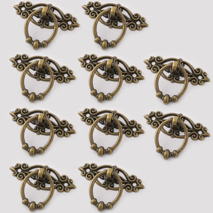 10Pcs Pull Knob Ring Kitchen Bath Cabinet Door Drawer Hardware Handle Zinc Alloy