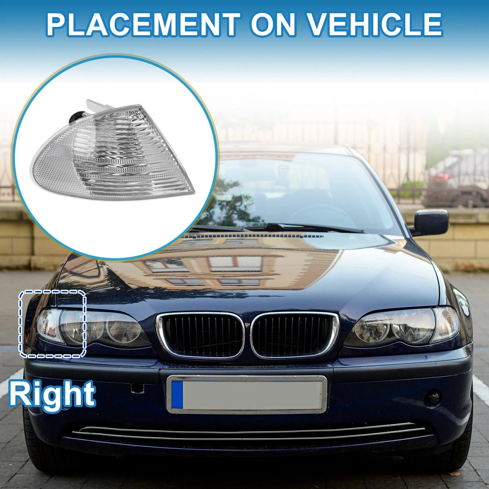 Right Corner Signal Light Cover Replacement for BMW 3 Series (1999–2001)