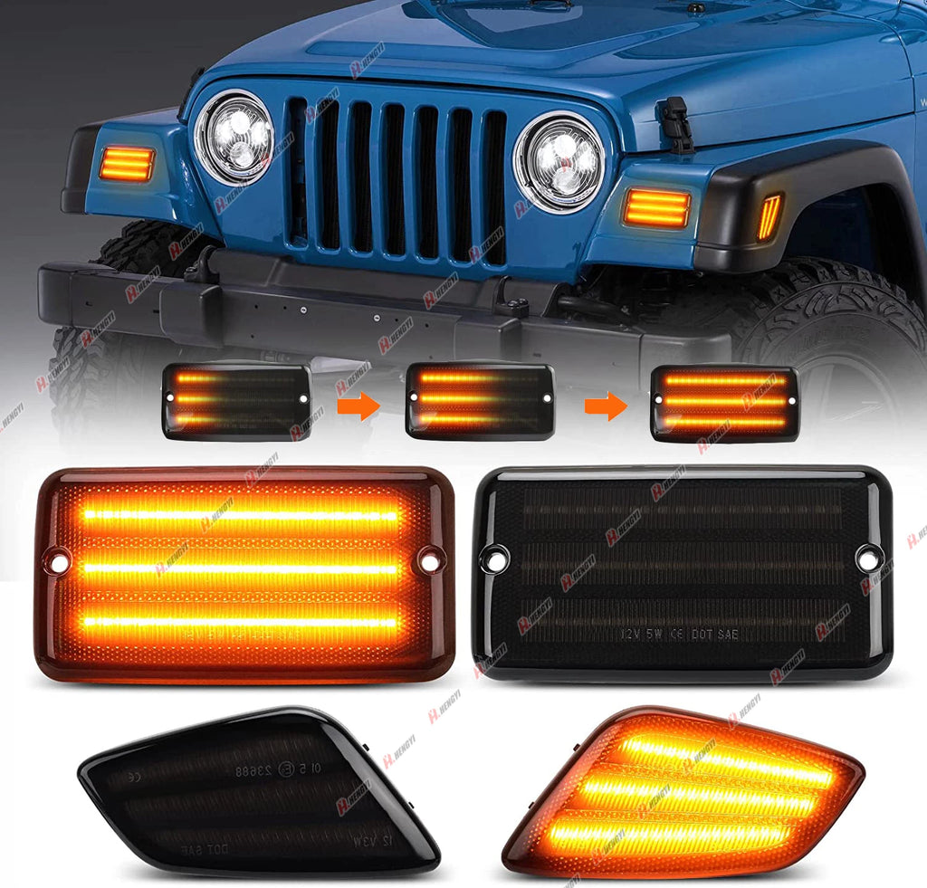 LED Front Side Marker Bumper Signal Light for Jeep Wrangler TJ (1997–2006)
