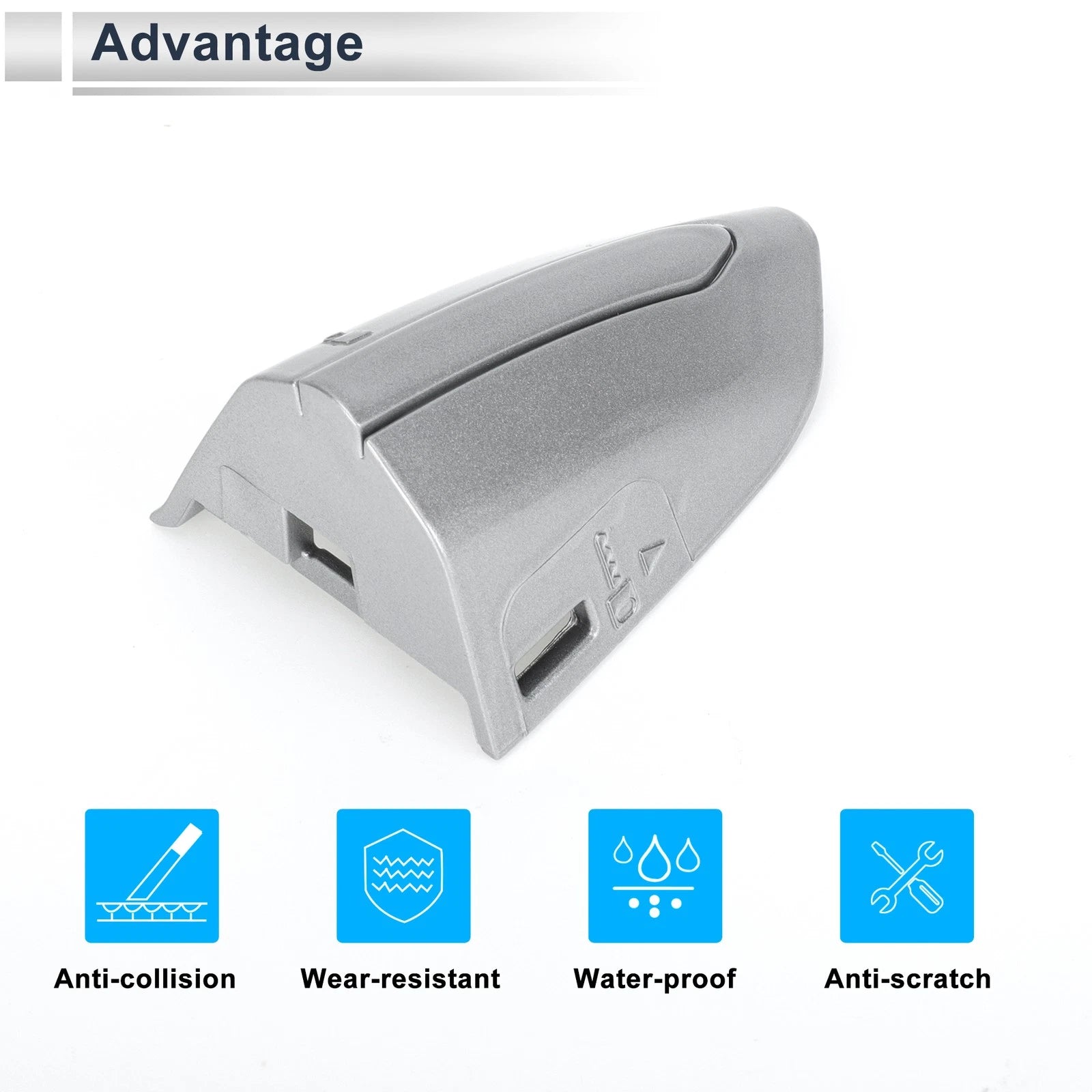Front Left Door Handle End Cap for Ford Mondeo Edge Taurus (2013–2020) Silver Tone
