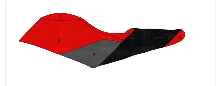 Seat Cover for Seadoo RXP-X (2012–2020) - Blacktip Red Black Dark Gray 260 300