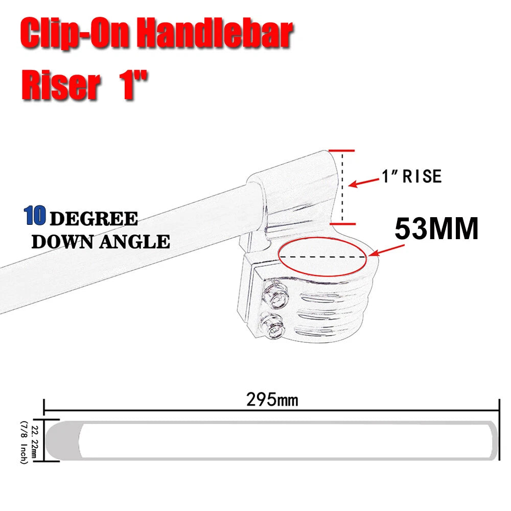 CNC Billet 1" Raised Clip-On Handlebars for Ducati 916/996/998 (1994–2002)