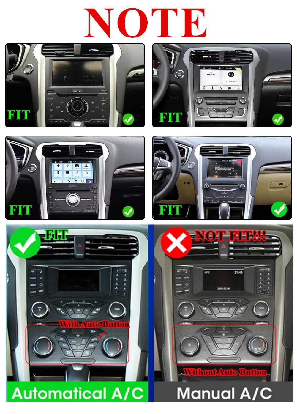 9.7'' Vertical Stereo Radio GPS Head Unit For 2013-2020 Fusion Mondeo Android 12