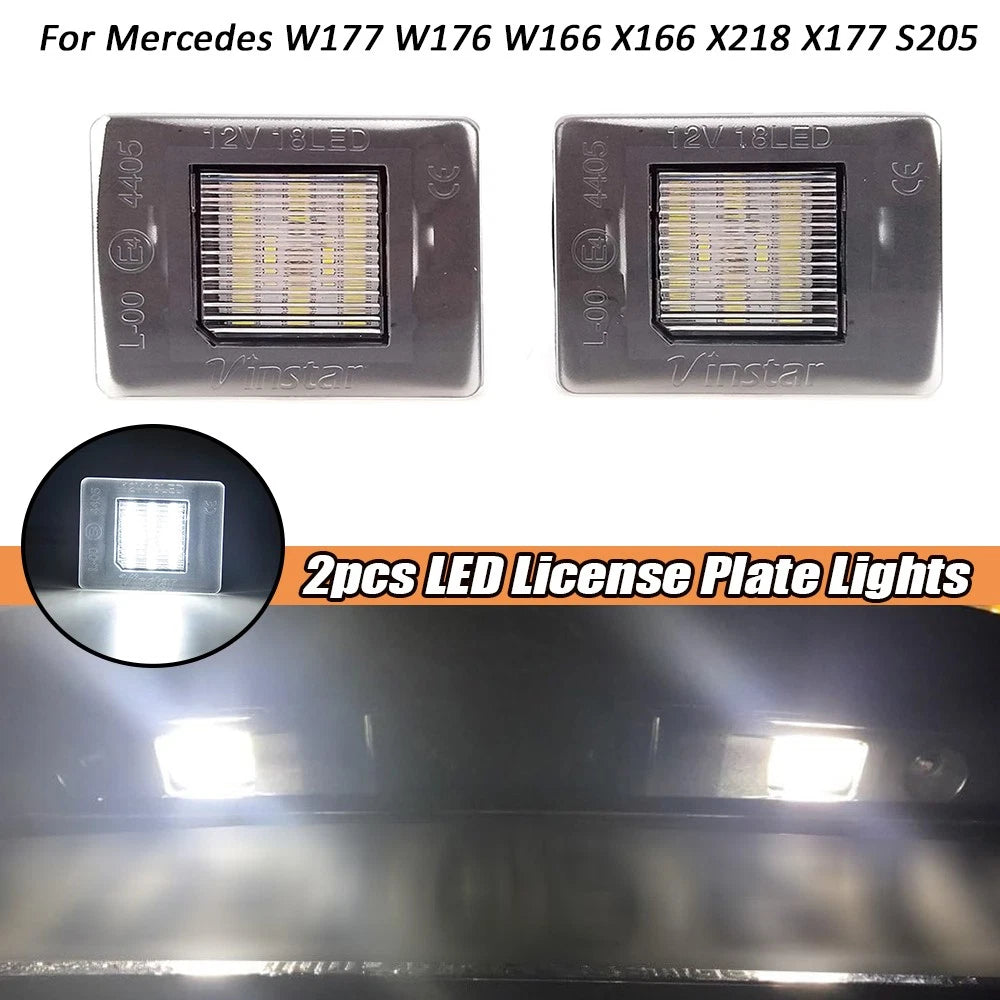 2Pcs Number Plate Lights for Mercedes Benz W177 W176 W166 X166 X218 S204
