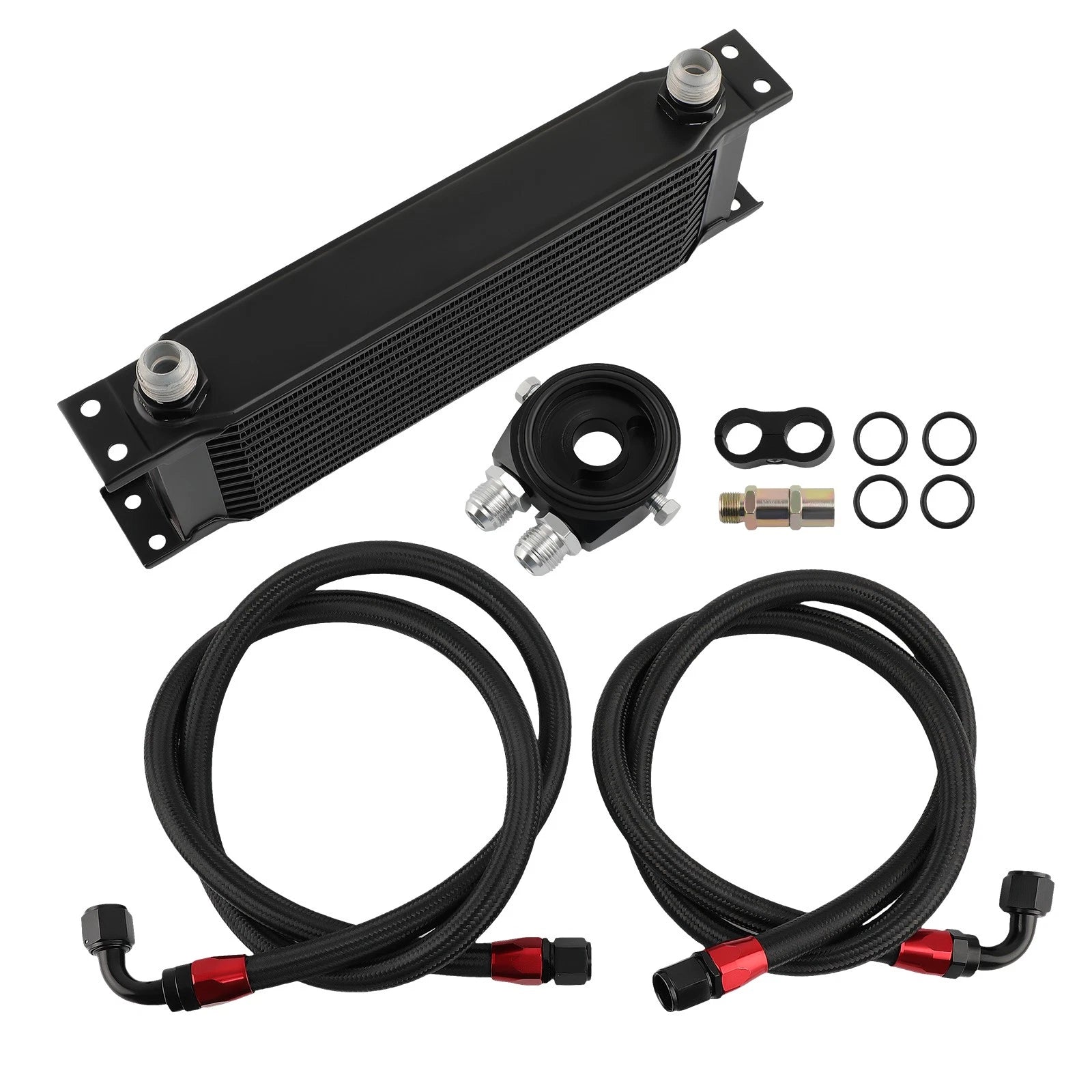 Oil Cooler Kit with Filter Relocation Adapter for Universal Applications (13 Row)