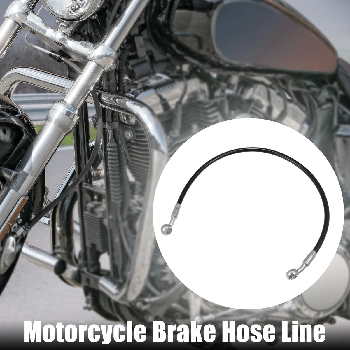 Hydraulic Brake Hose Line Replacement for Motorcycle Bike 50cm Black (1 Set)