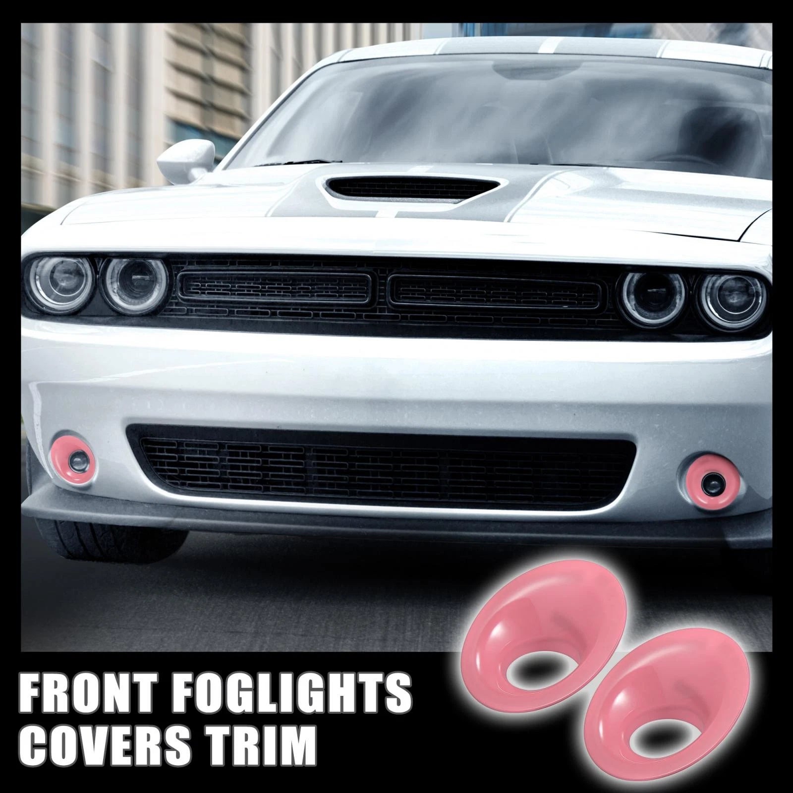 2pcs Front Foglight Covers Trim Replacement for Dodge Challenger (2015–2020)
