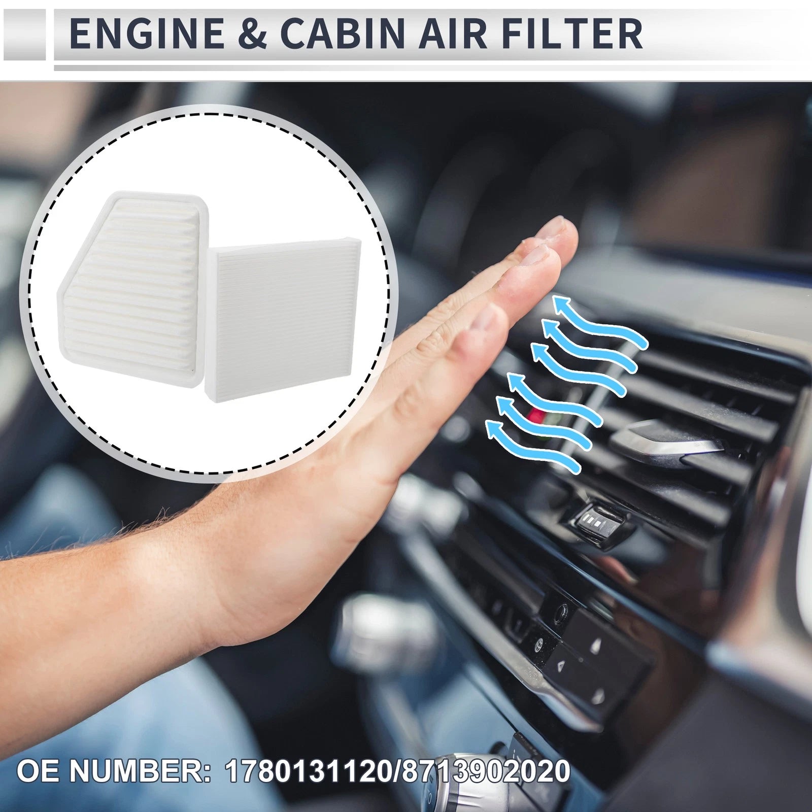 Cabin Air Filter Combo Replacement for Toyota Avalon 3.5L (2005–2012)