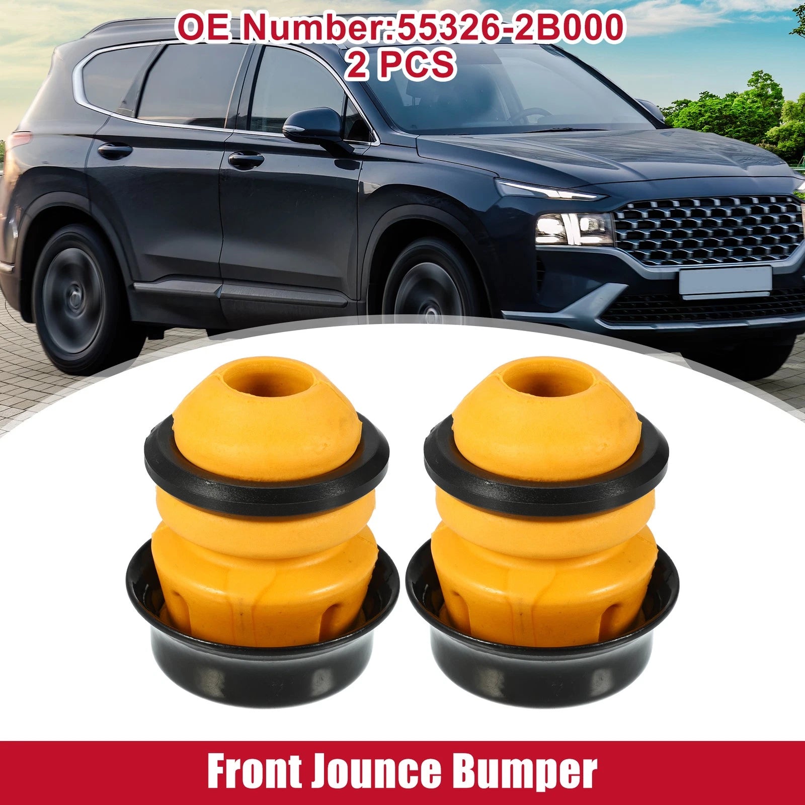 Rear Jounce Bumper 2 Pack Replacement for Hyundai Santa Fe (2007–2012) 4WD